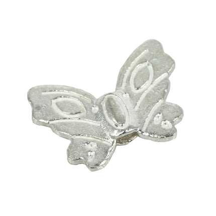 Butterfly Tube Bead in Sterling Silver 15x11mm