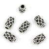 Patterned Tube Bead in Sterling Silver 9x5mm