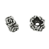 Roses Decorated Rondelle Spacer Bead in Sterling Silver 7x4mm