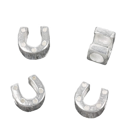 Horseshoe Bead in Sterling Silver 9x8x6mm