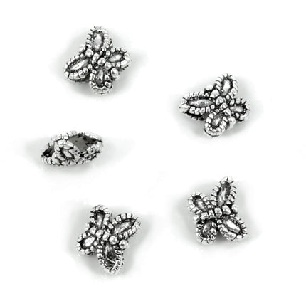 Two-Sided Butterfly Bead in Sterling Silver 6x5mm