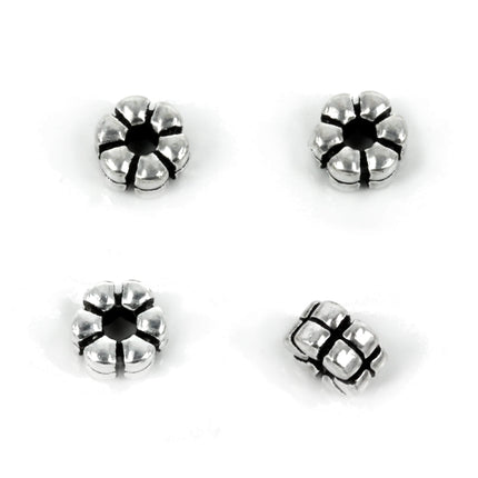 Daisy Short Tube in Sterling Silver 6x4mm
