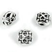 Patterned Rondelle Bead in Sterling Silver 10x7mm