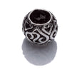 Patterned Drum Large Hole Bead in Sterling Silver 10x8mm