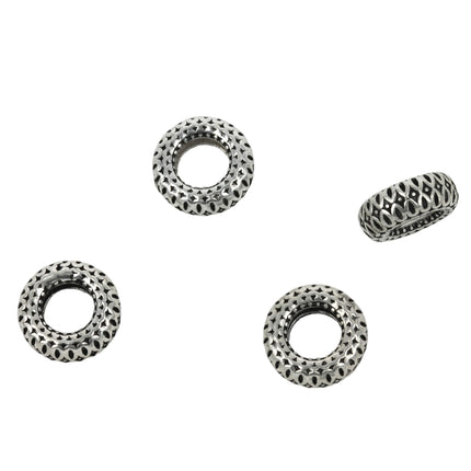 Patterned Tire Bead in Sterling Silver