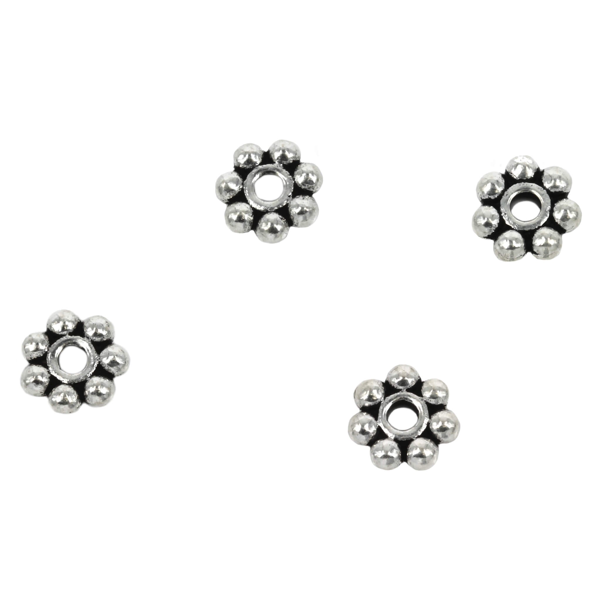 Bali-Style Daisy Spacer Bead in Sterling Silver 8x2mm