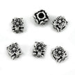 Floral Decorated Short Tube Spacer Bead in Sterling Silver 5x5mm