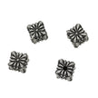Daisy Patterned Cube Bead in Sterling Silver 8x8mm