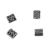 Celtic Knot Patterned Rectangle Bead in Sterling Silver 6x5x3mm