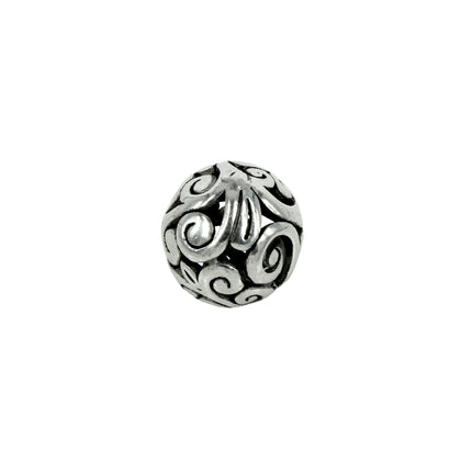 Hollow Rococo Bead in Sterling Silver 14mm