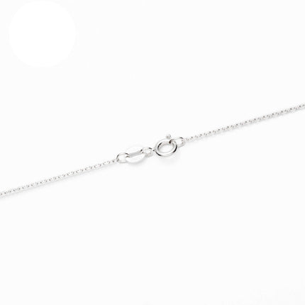 Sterling Silver Oval Cable Link Chain Necklace 0.8mm 16