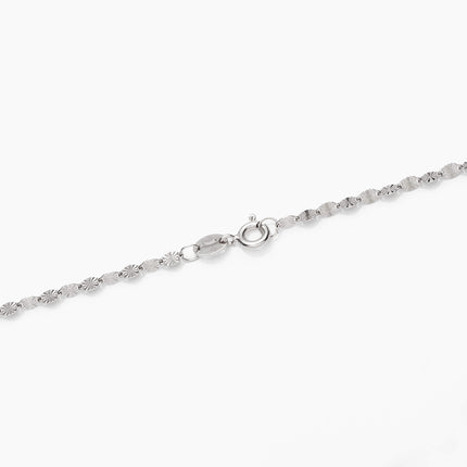 Sterling Silver Sunburst Tile Fancy Chain Necklace 2.65mm 16