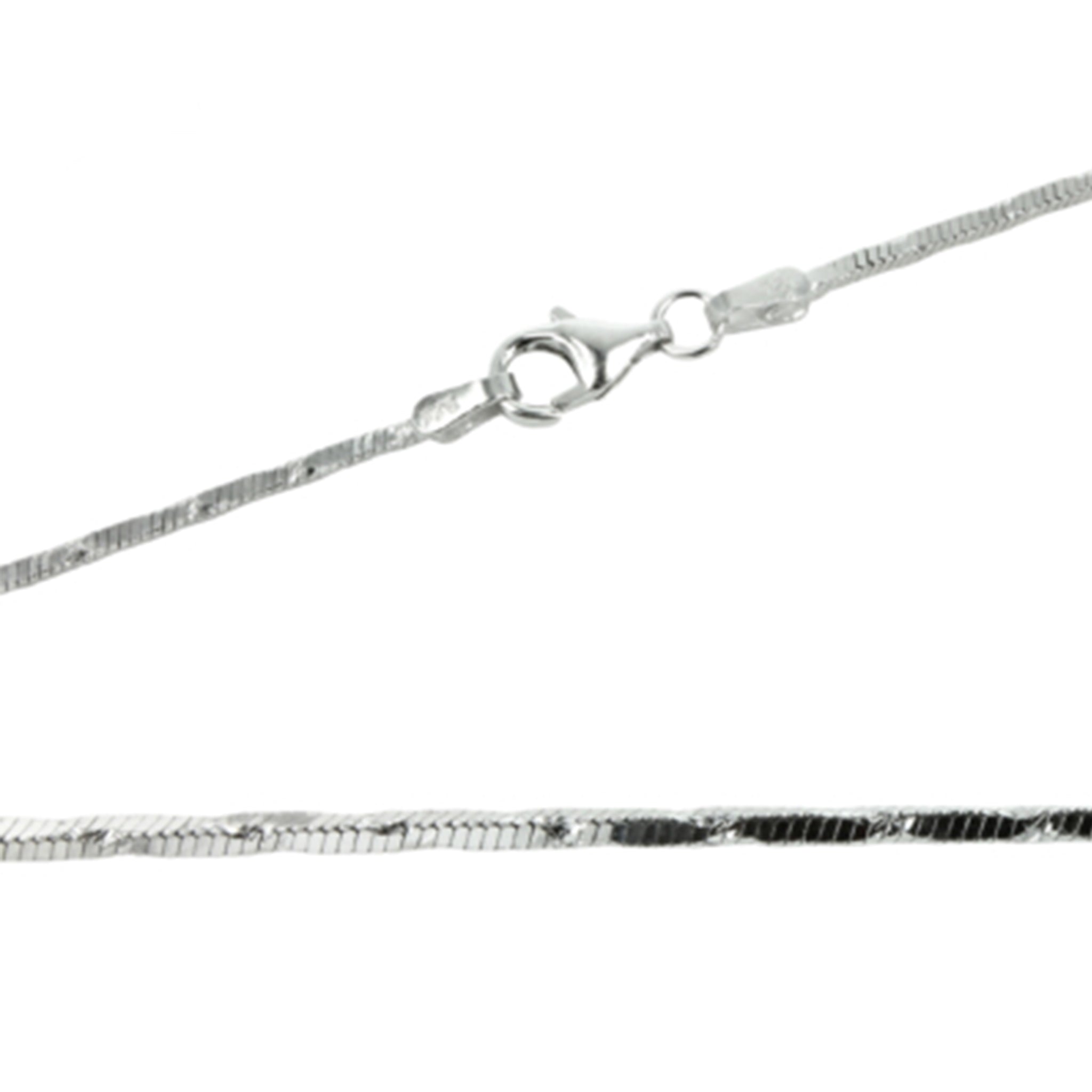 Sterling Silver Square Snake Chain Necklace 1.2mm 18