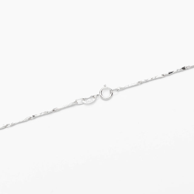 Sterling Silver Design Pattern Bar Chain Necklace 1.2mm 18