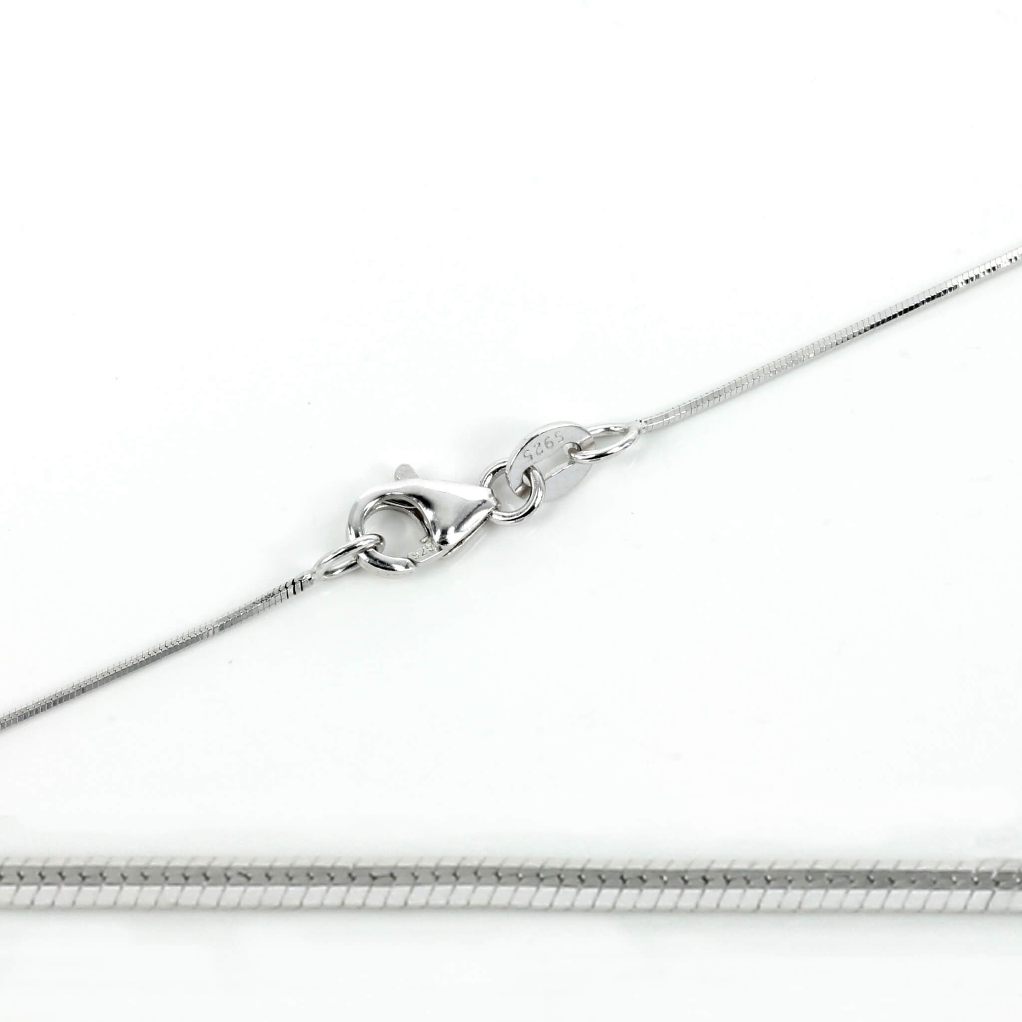 Sterling Silver Square Snake Chain Necklace 0.8mm 16″ (41cm) 18