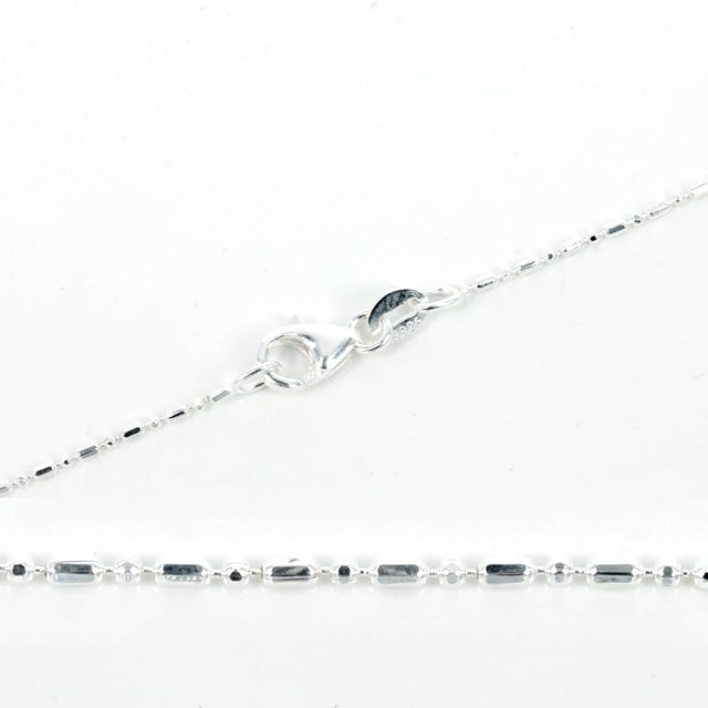 Sterling Silver Faceted Ball/Bead Chain Necklace 1.0mm 16