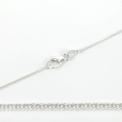 Sterling Silver Double Curb Chain Necklace 1.15mm 16″ (41cm) 18