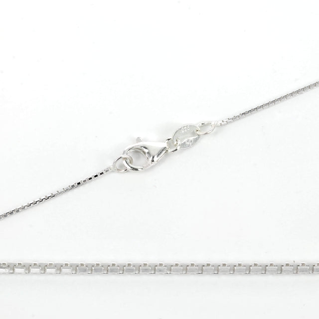 Sterling Silver Box Chain Necklace 0.85mm 16″ (41cm) 18