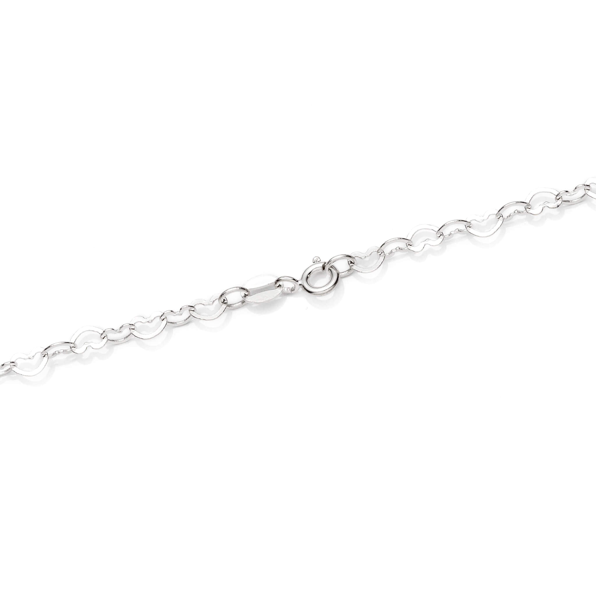 Sterling Silver Heart Chain Necklace 3.2mm 18