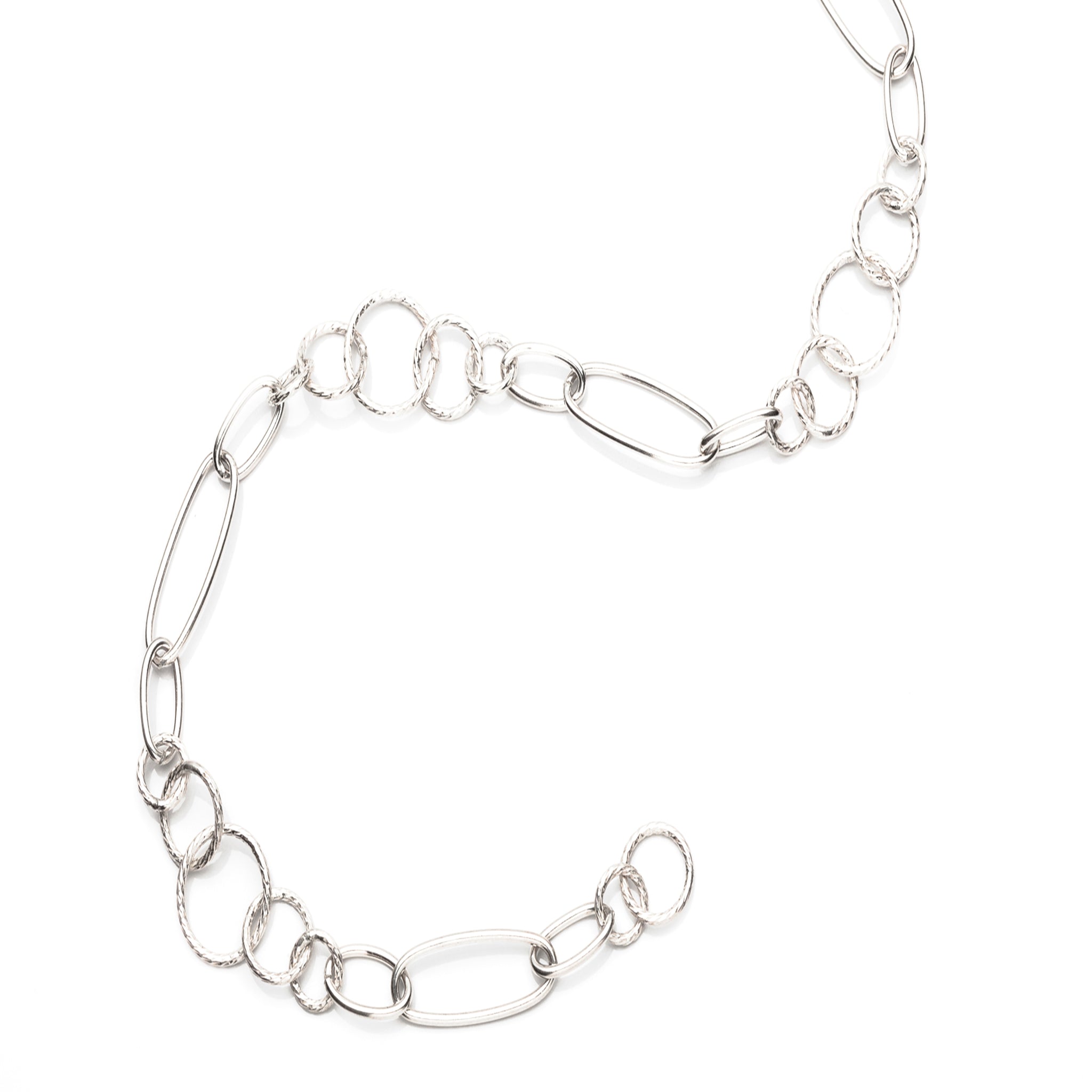 Handmade Alternating Round and Oval Cable Chain in Sterling Silver