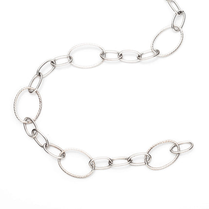 Mixed Ovals Cable Chain in Sterling Silver