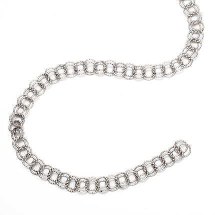Double Round Link Fancy Chain in Sterling Silver