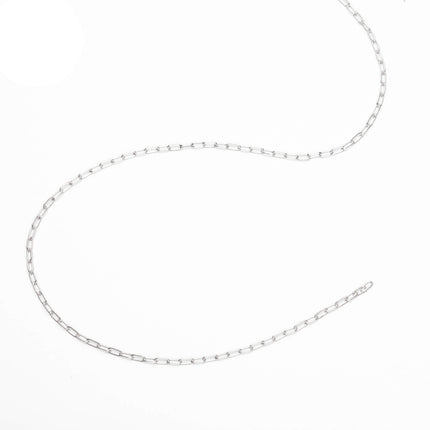 Fine Rectangle Cable Chain in Sterling Silver