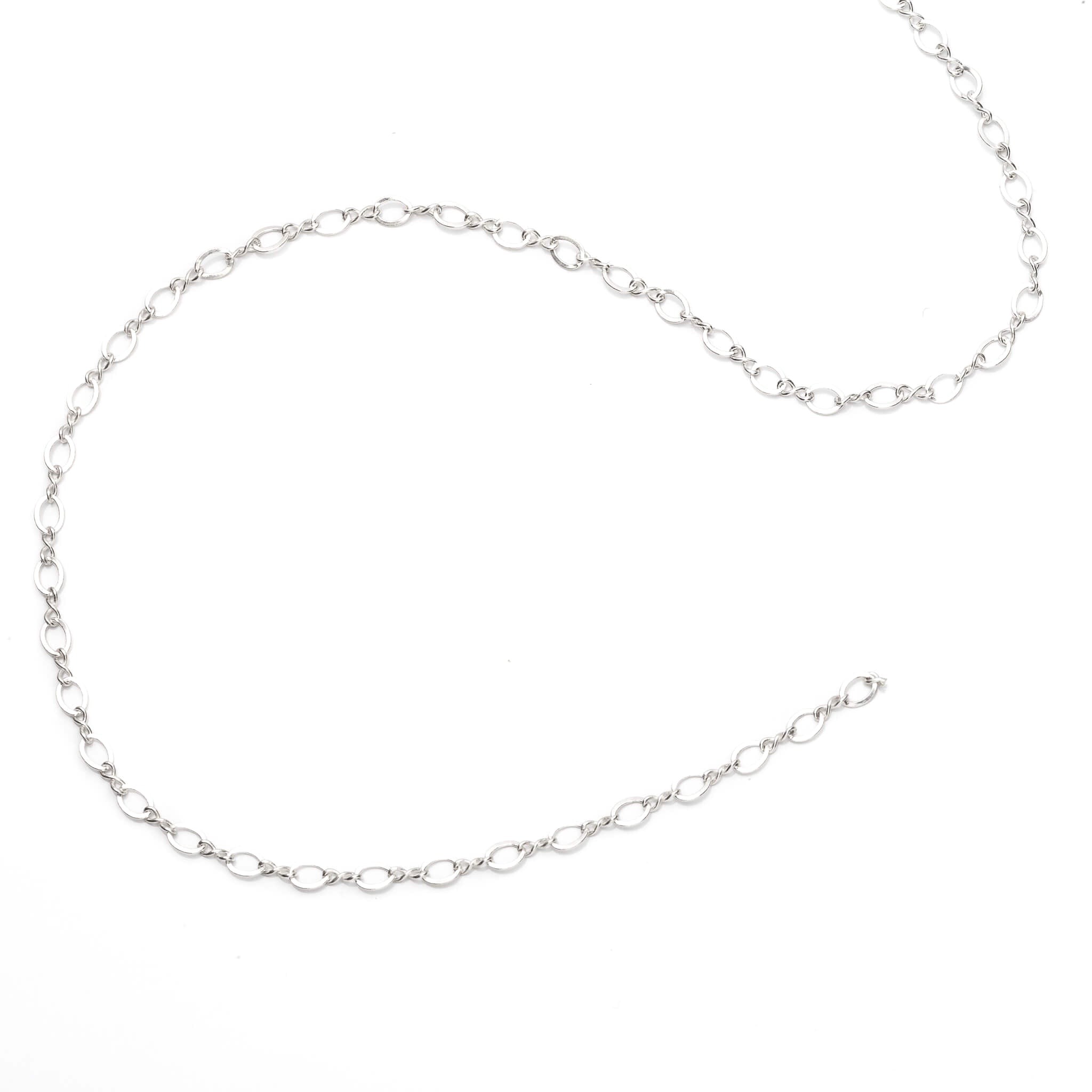 Fine Rectangle Cable Chain in Sterling Silver