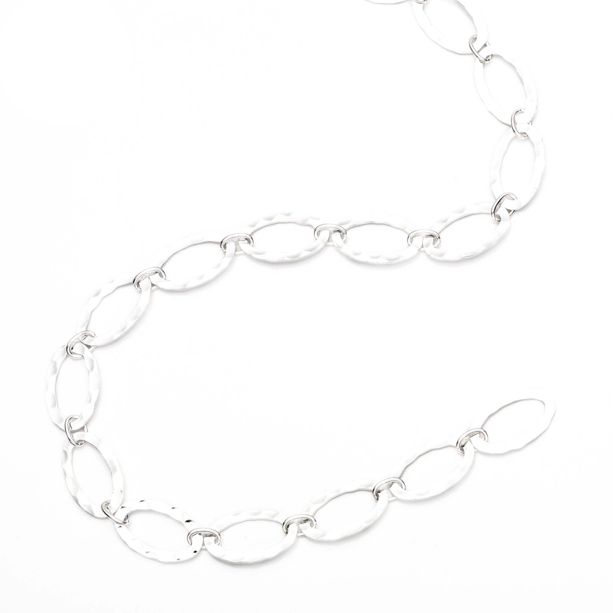 Unique Shape Flat Cable Chain in Sterling Silver