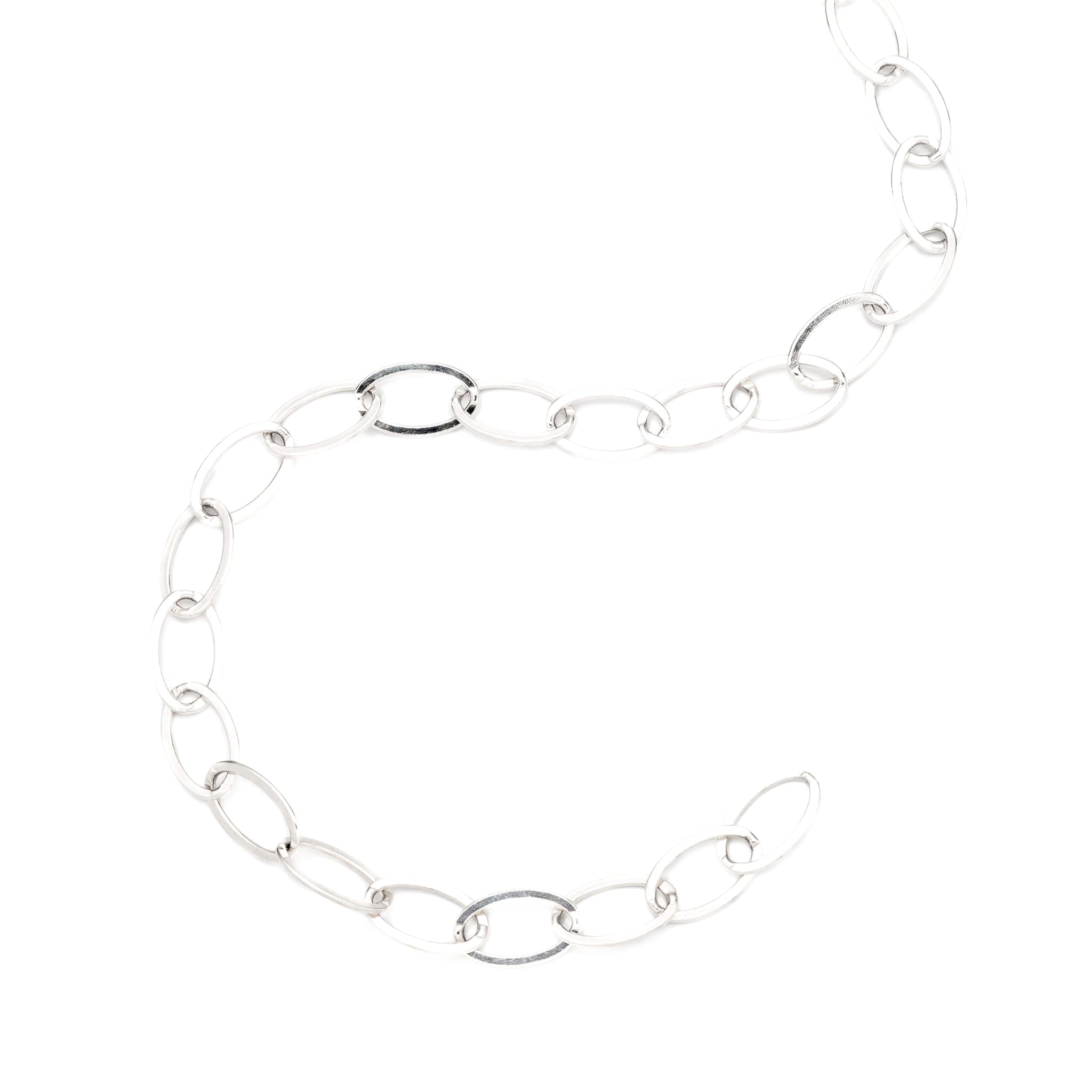 Oval Flat Cable Chain in Sterling Silver