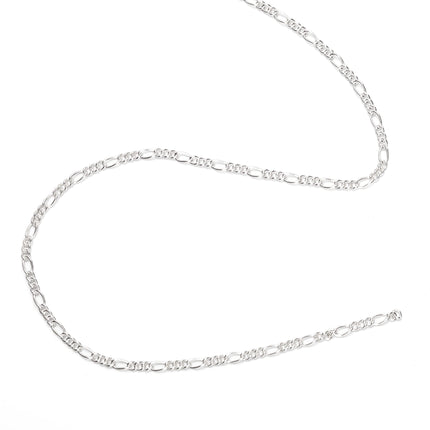 Oval Curb Figaro Chain in Sterling Silver