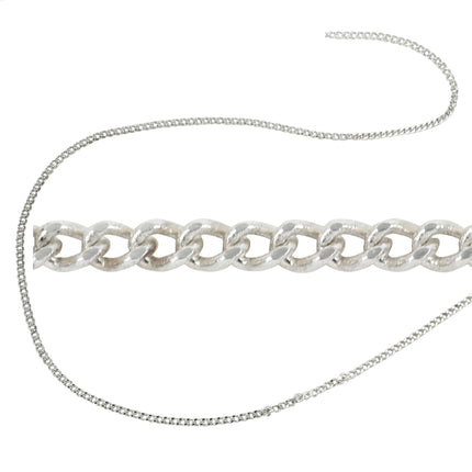 Flat Curb Chain in Sterling Silver 1.0mm wide