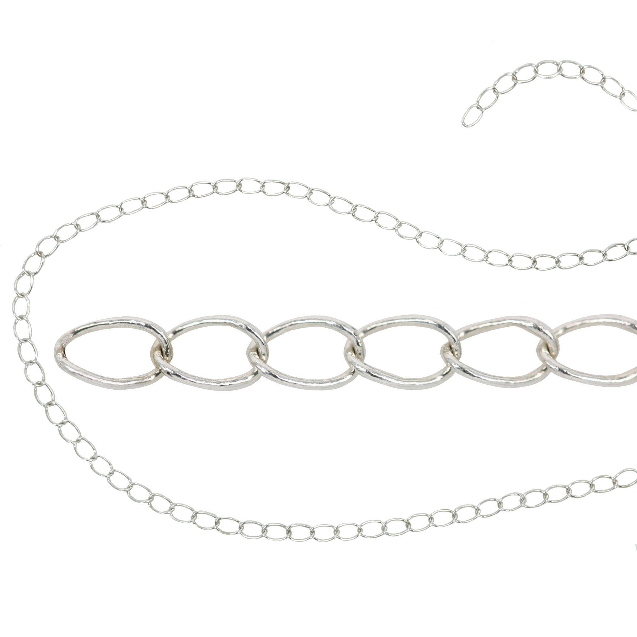 Curb Chain in Sterling Silver 2.5mm x 3.7mm links