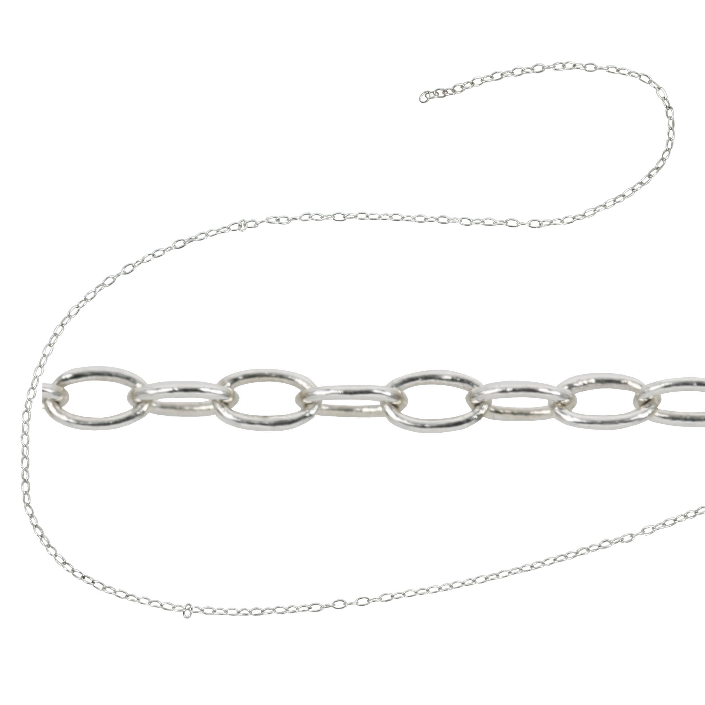 Cable Chain in Sterling Silver 1.2mm x 1.6mm Links