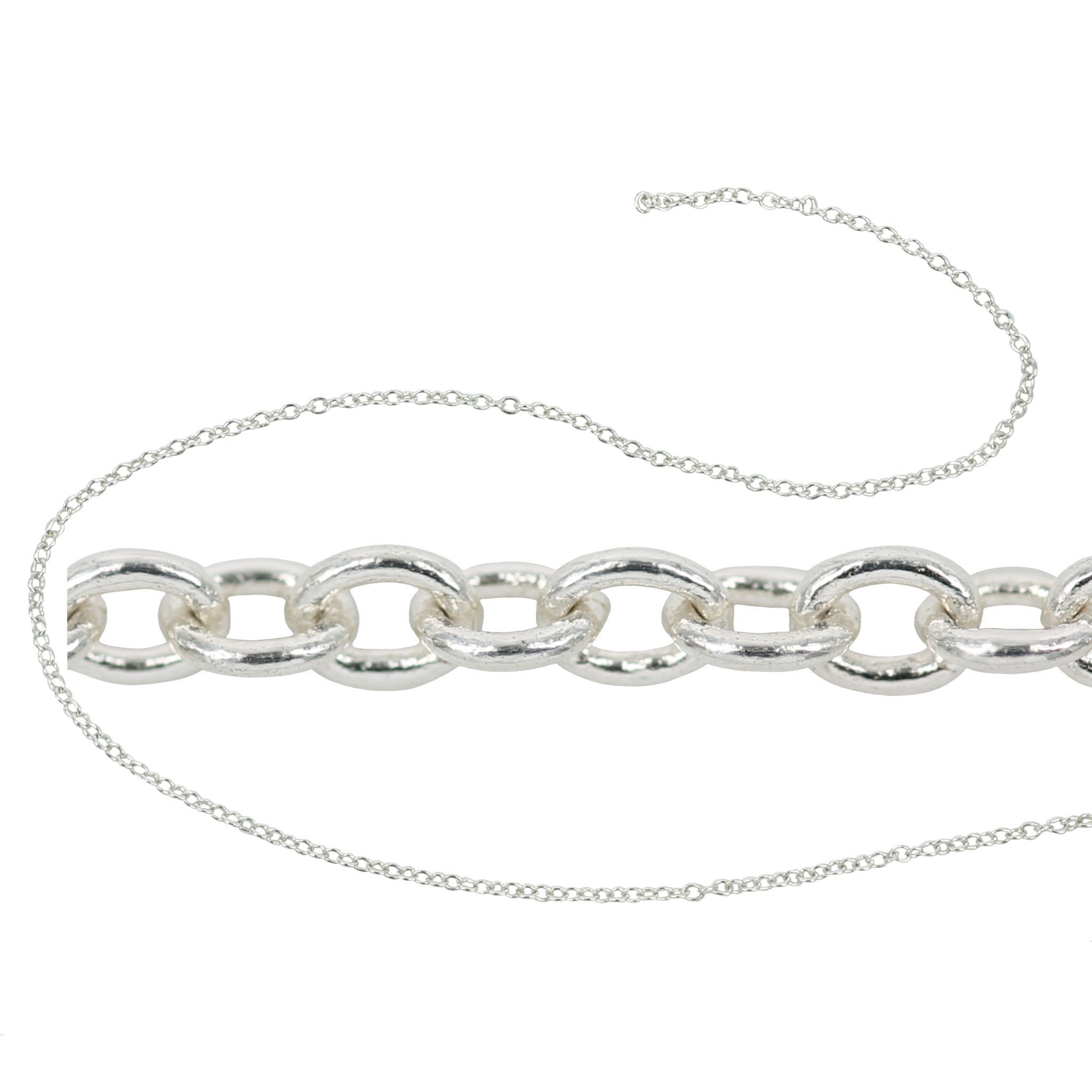 Cable Chain (thicker) in Sterling Silver 1.6mm x 2mm Links