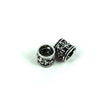 Patterned Hollow Tube Bead in Antique Sterling Silver 6x6.2mm