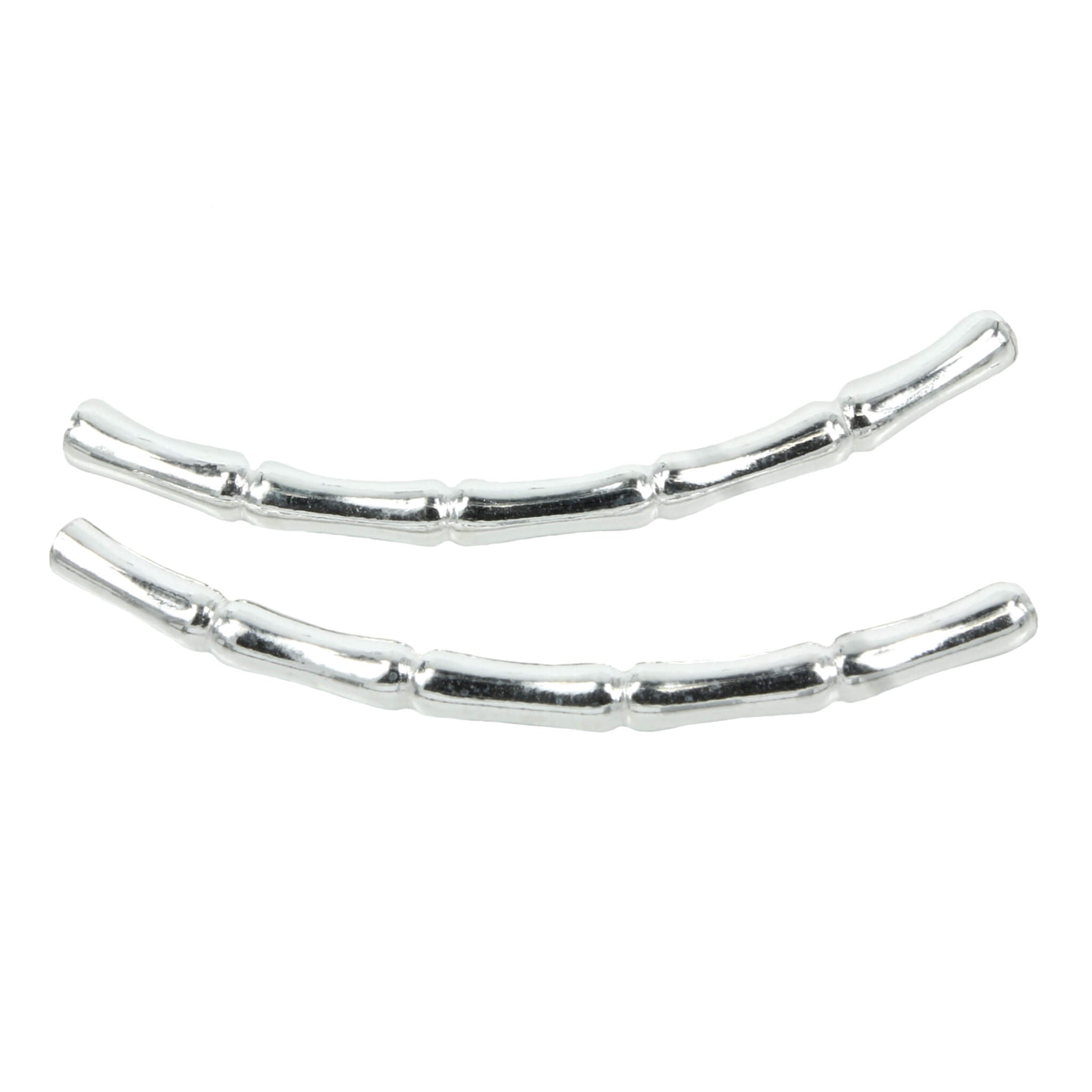 Curved Segmented Tube Bead in Sterling Silver 35x2.5mm
