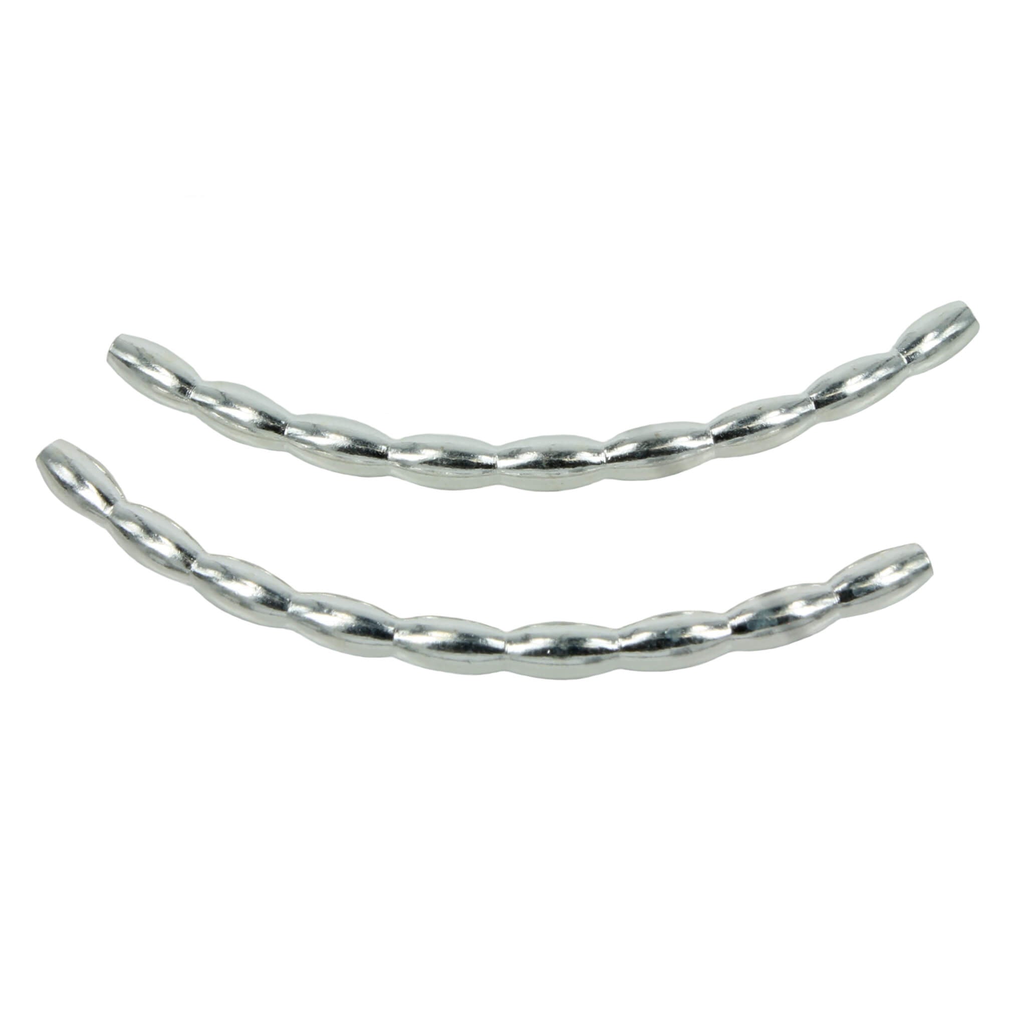 Curved Segmented Tube Bead in Sterling Silver 40x2.5mm