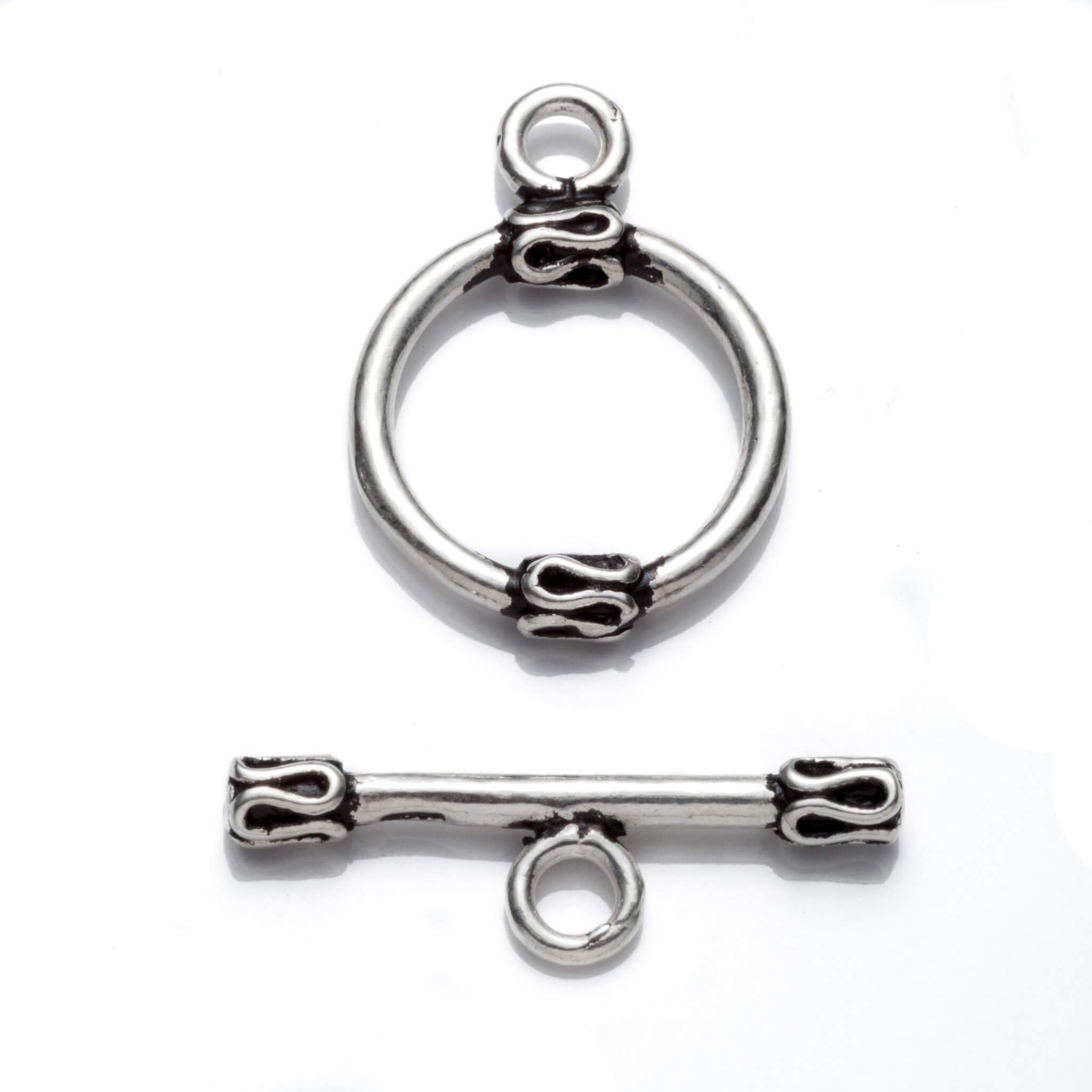 Rope Design Toggle Clasp in Sterling Silver 17mm