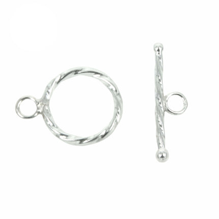 Twisted Toggle Clasp in Sterling Silver 14.6mm