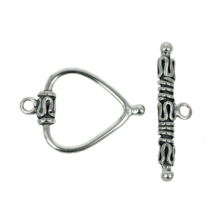 Bali Style Toggle Clap in Sterling Silver 17mm