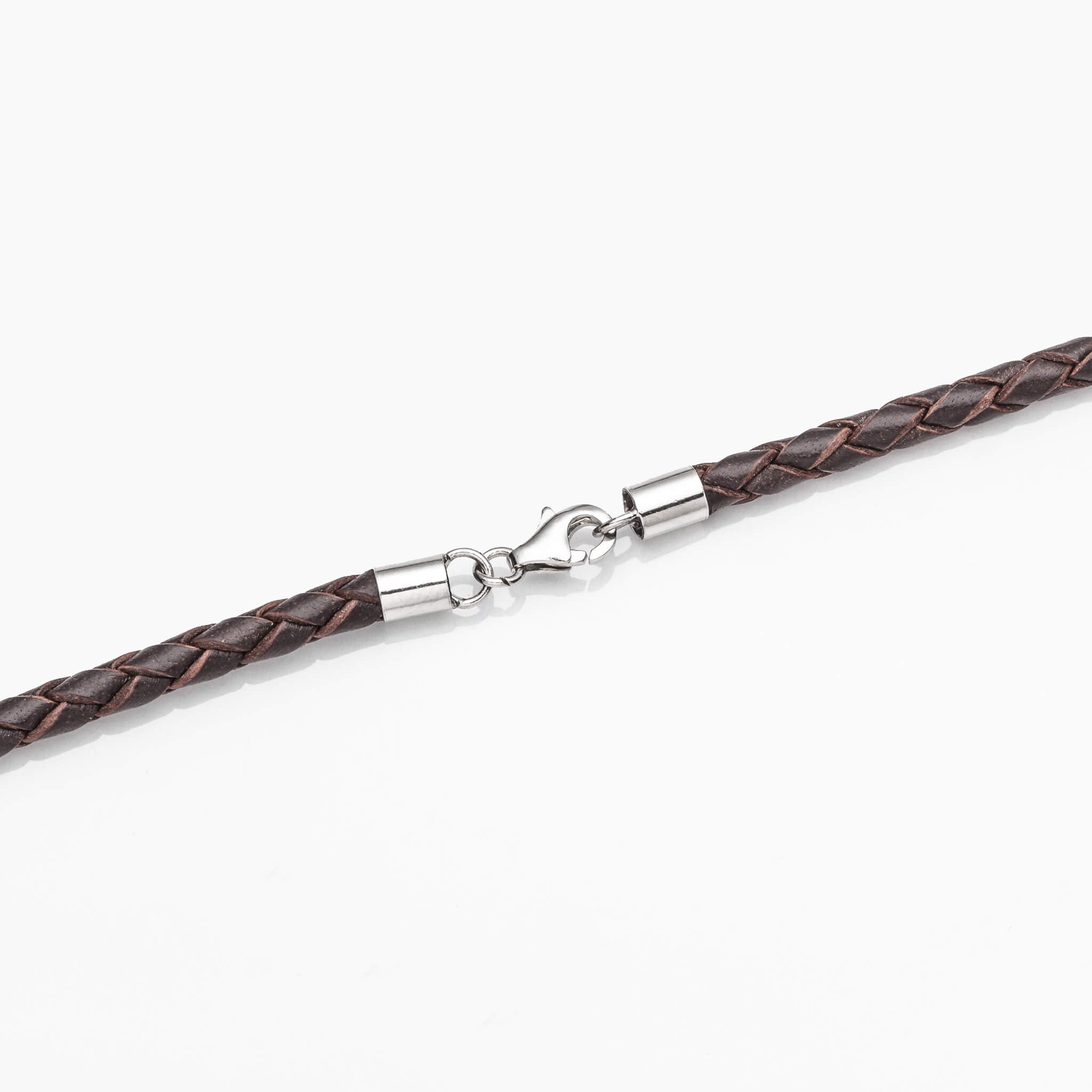 Braided Leather Cord Necklace Brown